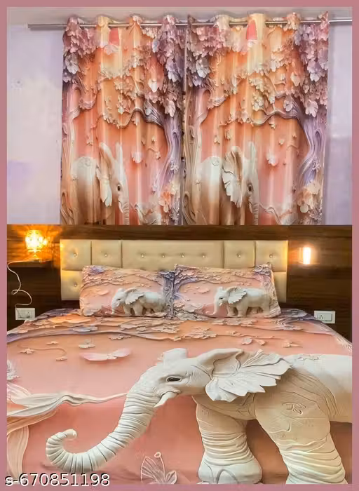 Heavy 7D Digital Glace Cotton Super King Size Printed Flat Double Bedsheet with Pillow Covers | Soft & Premium Bedding Set