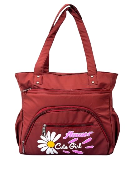 Women’s Tote Bag | Stylish Shopping & Shoulder Bag with Flower “Cute Girl” Print