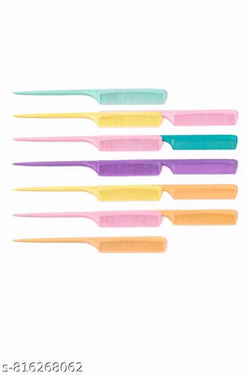 Unisex Plastic Tail Comb for Hair Styling & Sectioning – Salon Professional Rat Tail Comb (Pack of 12)