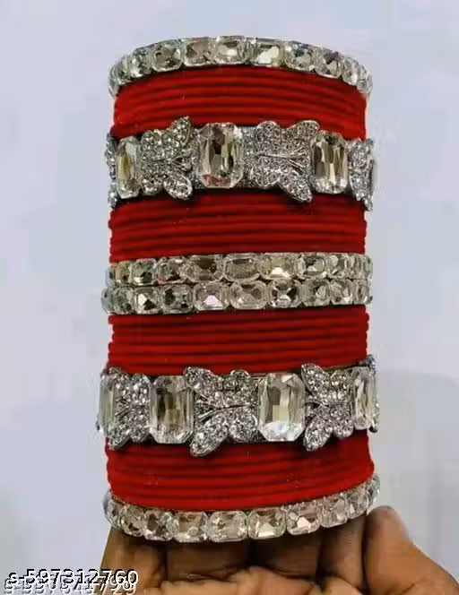 Bridal Set Punjabi Latkan Bangles For Women Kangan Set For Wedding Latkan Bangle Gold Plated Stone Bangle set.Latest Design Bangle set