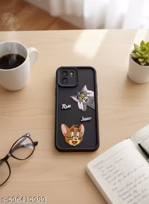 Redmis A1/A2 New Design Tom and Jerry Back Cover Soft Silicones Case Cover Edge Camera Protection Cover(GREEN)