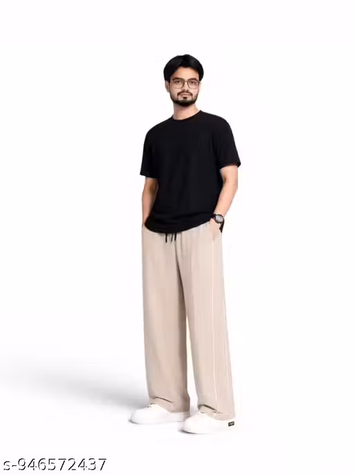 Men Trouser, Casual Pants, Grey Pants Men, Relaxed Fit Trouser, Wide Leg Pants, Korean Pants Men, Lounge Pants, Stylish Lower, Daily Wear Pants, Men Bottomwear