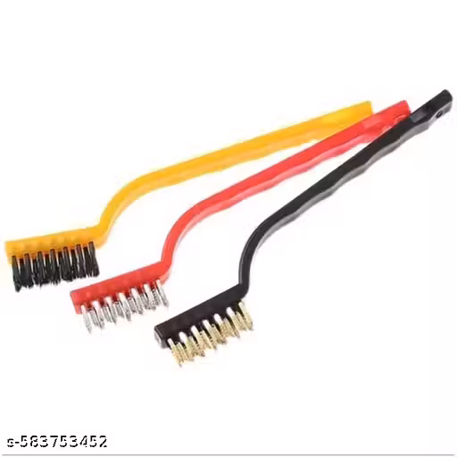 “3‑Pcs Wire Brush Cleaning Set – Brass, Steel, Nylon – Industrial & Home Use – Perfect for Metalwork, Bike Chains, BBQ, Kitchen Surfaces”