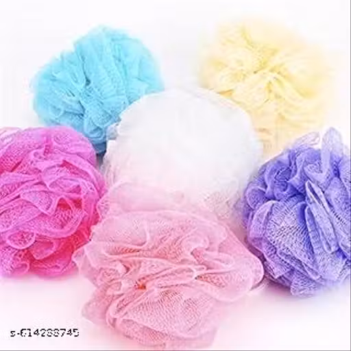 Pack of 6 Shower Puff Bath Brushes ,Massage Bath Brushes