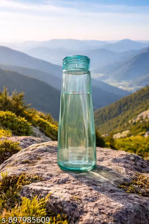 Premium Glass Water Bottle 1 Pc | Leakproof Transparent Drinking Bottle | Eco-Friendly Reusable Juice / Water Bottle for Fridge, Office, Gym & Kitchen (Stylish Design)