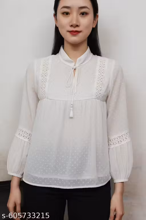 mizo trends new arrival white lace top for women