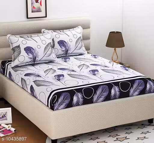 Stylish Polycotton 88 X 86 Double Bedsheets