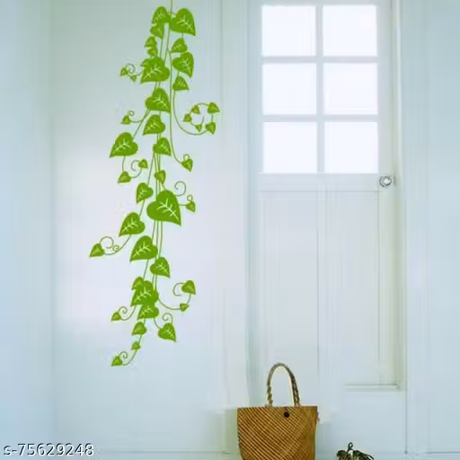 -Green Pothos Vine Wall Stickers & Murals