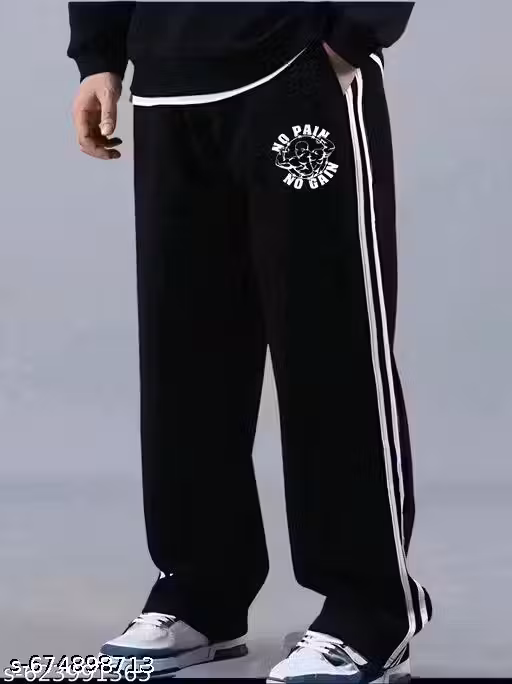 gym Printed Blac2patti trouser for woman and Mens