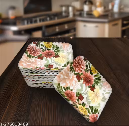 Upgrade Your Dining with Our Inpro Set of 12 Melamine Square Serving Snacks Plates Perfect for Kitchen and Dining - Ideal for Snacks and Meals! (Size: 14 Cm/ 5.5 Inch)