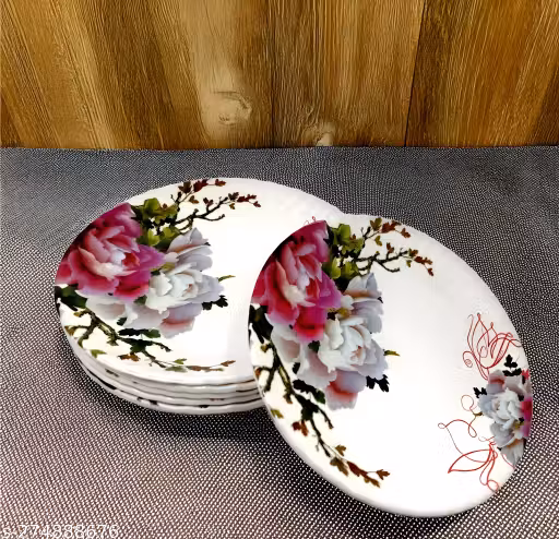 Inpro Melamine Round Half Plates Set of 6- Perfect Addition to Your Dinnerware Collection! (Size: 8 Inch/20 cm)