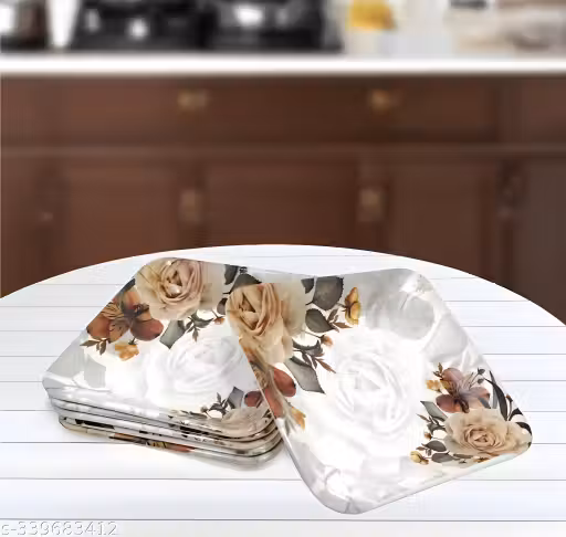 Upgrade Your Dining with Our Inpro Set of 6 Melamine Square Serving Snacks Plates Perfect for Kitchen and Dining - Ideal for Snacks and Meals! (Size: 14 Cm/ 5.5 Inch)