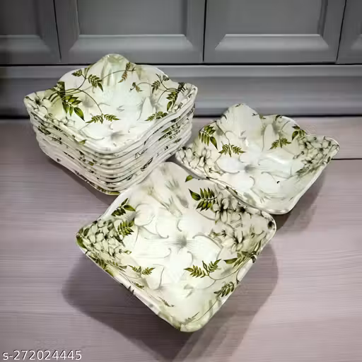 Inpro Lightweight Melamine Vegetable Bowl Set of 12 - Perfect for Dinner and Ideal for Everyday Use.