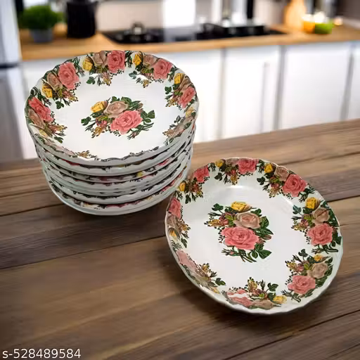 Inpro Set of 12 Melamine Round Small Snack Quarter Plates - Perfect Addition to Your Kitchen Utensils and Plates Collection (Size: 14 Cm/ 5.5 Inch)