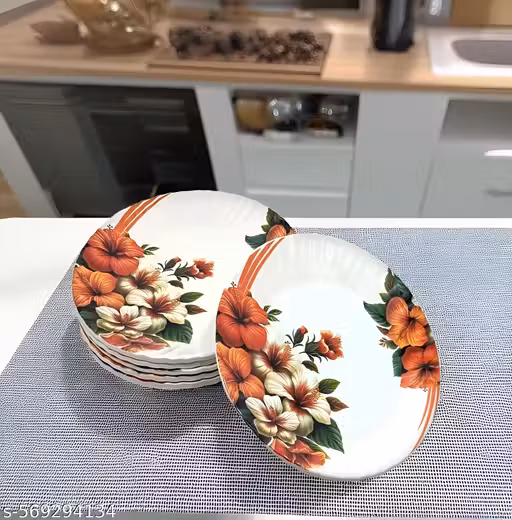 Serve Snacks in Style with our Inpro Melamine Round Serving Half Plates Set of 6- Perfect Addition to Your Kitchen Utensils Collection! (Size: 8 Inch/20 cm)