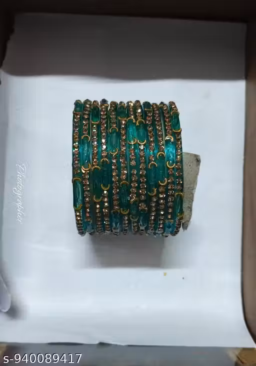 SHRI BANKEY GLass Bangles Cubic Work New Trendy Look For Women And Girls (Pack OF 12 )
