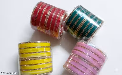 SHRI BANKEY PLastic Chooda Set Bridal Look COmbo Set For Women And Girls ( Pack Of 4 )