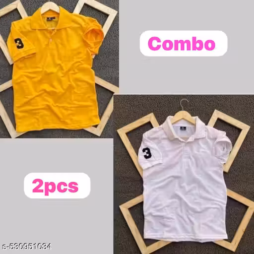 PACK OF 2PCS HALF SLEEVE MATTY FABRIC POLO T-SHIRT FOR MEN