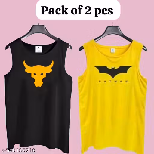 TRENDY FASHIONABLE REGULAR PRINTED SLEEVLESS GYM VEST FOR MEN