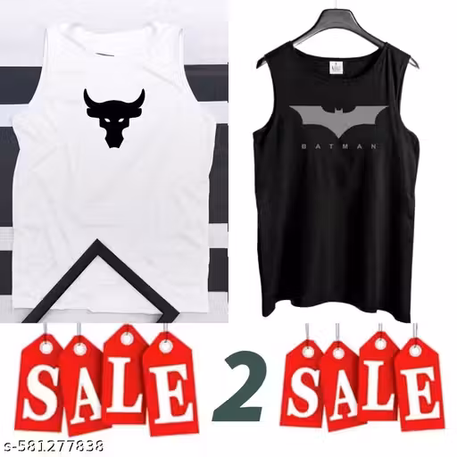 PACK OF 2PCS SLEEVELESS PRINTED GYM VEST FOR MEN