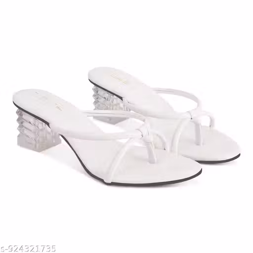 Women’s Stylish Strappy Mule Sandals with Transparent Acrylic Block Heel | Elegant Open Toe Slip-On Heels for Party, Office & Casual Wear