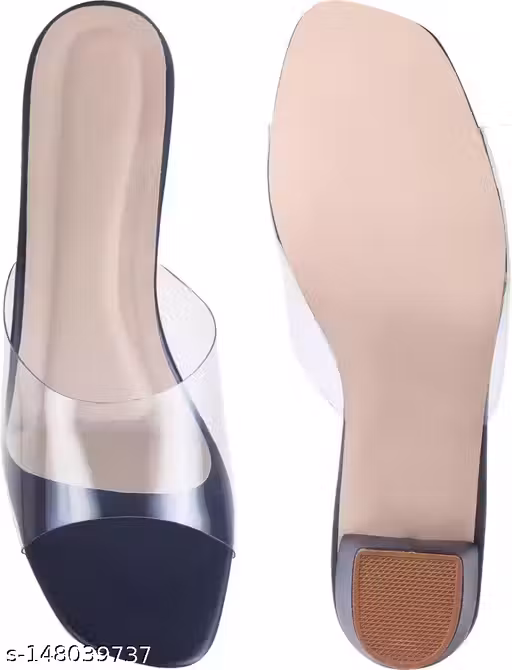 FASHION RIDE women transparent Women Stylish Block Flat Sandal | Women Flat Slipper | Sandal for Women | Casual Flat Sandal for Party | Women Footwear |(Blue)