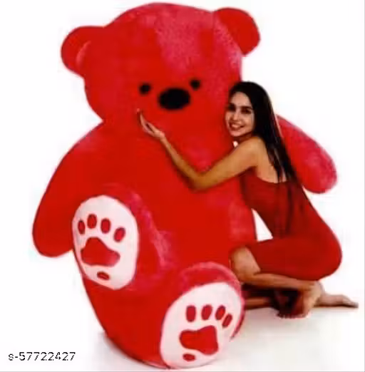 LVS TOYS - Red Soft Toys For Kids Playing Teddy Bear in size of 90 Cm, 3 feet Long