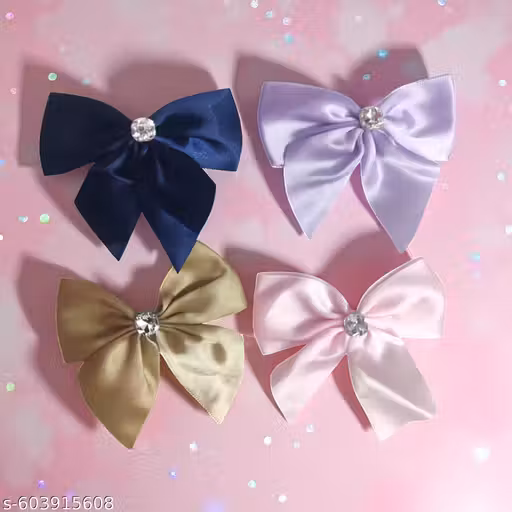 Bow Style Hair Clips for Girls and Kids Baby Toddlers | Alligator Hair pin Hair Accessories (Pack of 4)