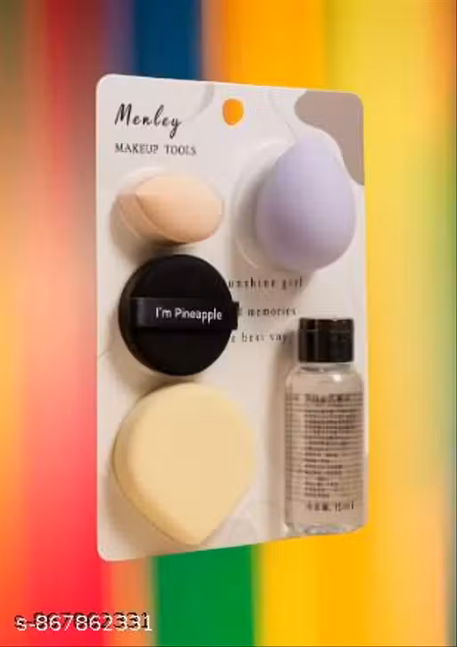 Morbee Makeup Sponge & Puff Set & Cleanser | Premium Beauty Kit | Soft Sponges (Pack of 5) v17