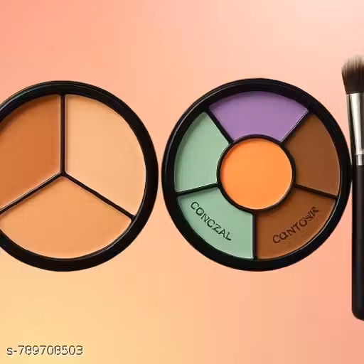 Tricolor Concealer Natural Pro Concealer Palette-Corrector With Brush a08