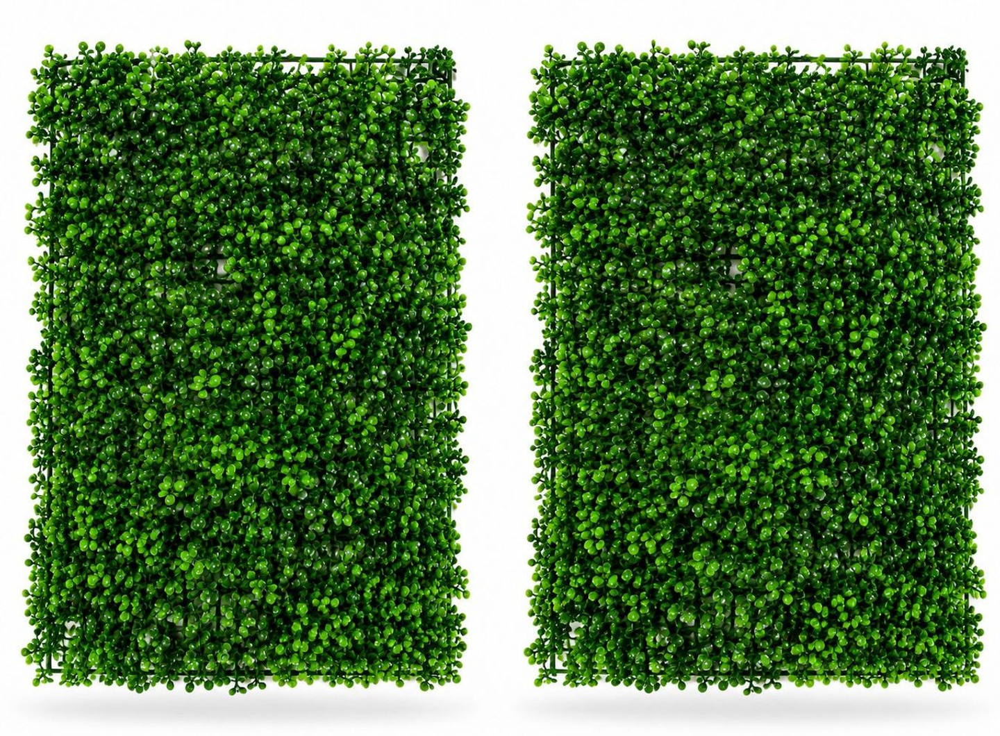 Vasthara co Pack of 2 Artificial Small Leaves Wall Grass Tiles(40X60 CM) Green Eucalyptus Artificial Flower (10 cm, Pack of 2, Vine & Creepers