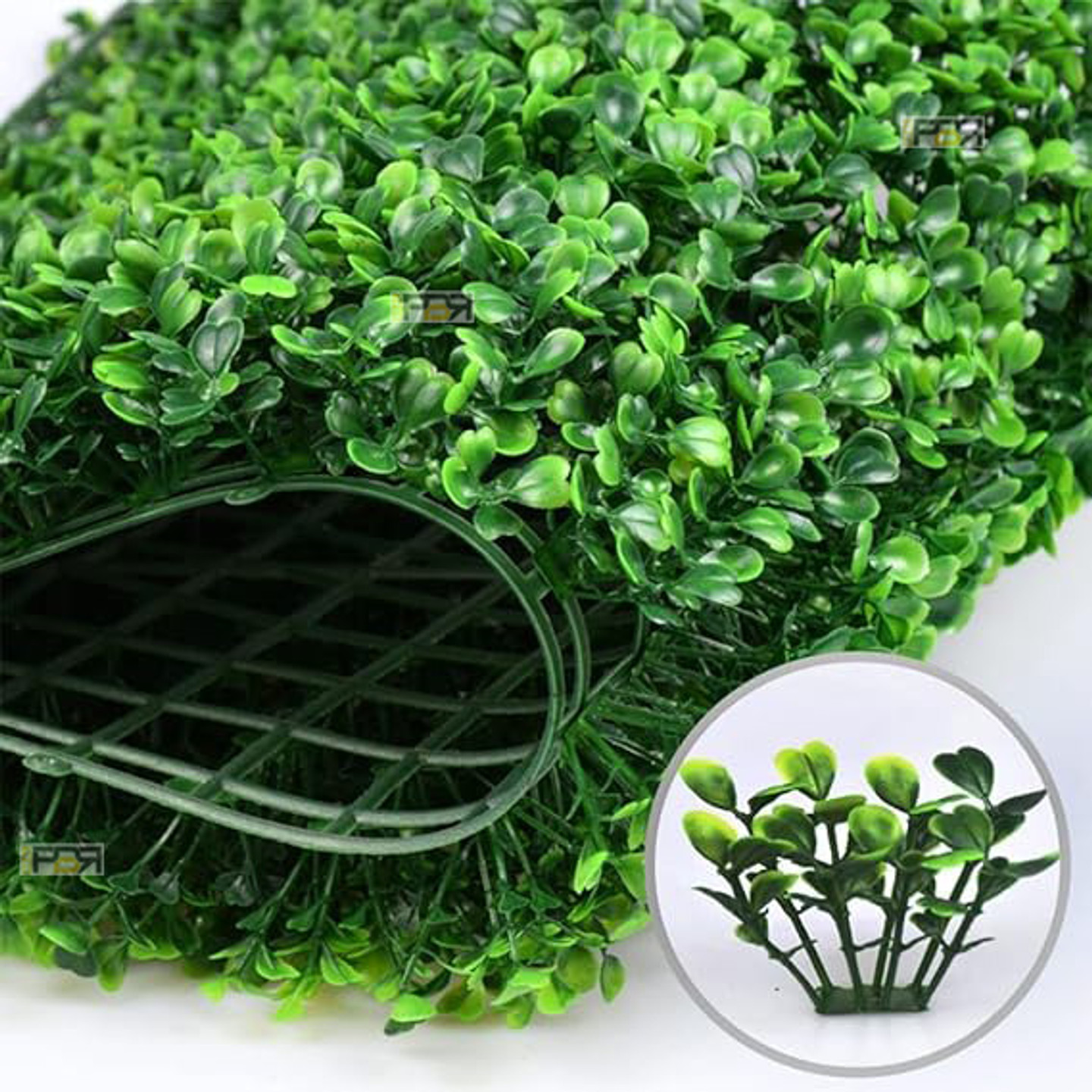 For Brothers Enterprises Artificial Wall Grass Mat_Dark Green_Pack of 10 Green Wild Flower Artificial Flower (60 cm, Pack of 10, Vine & Creepers