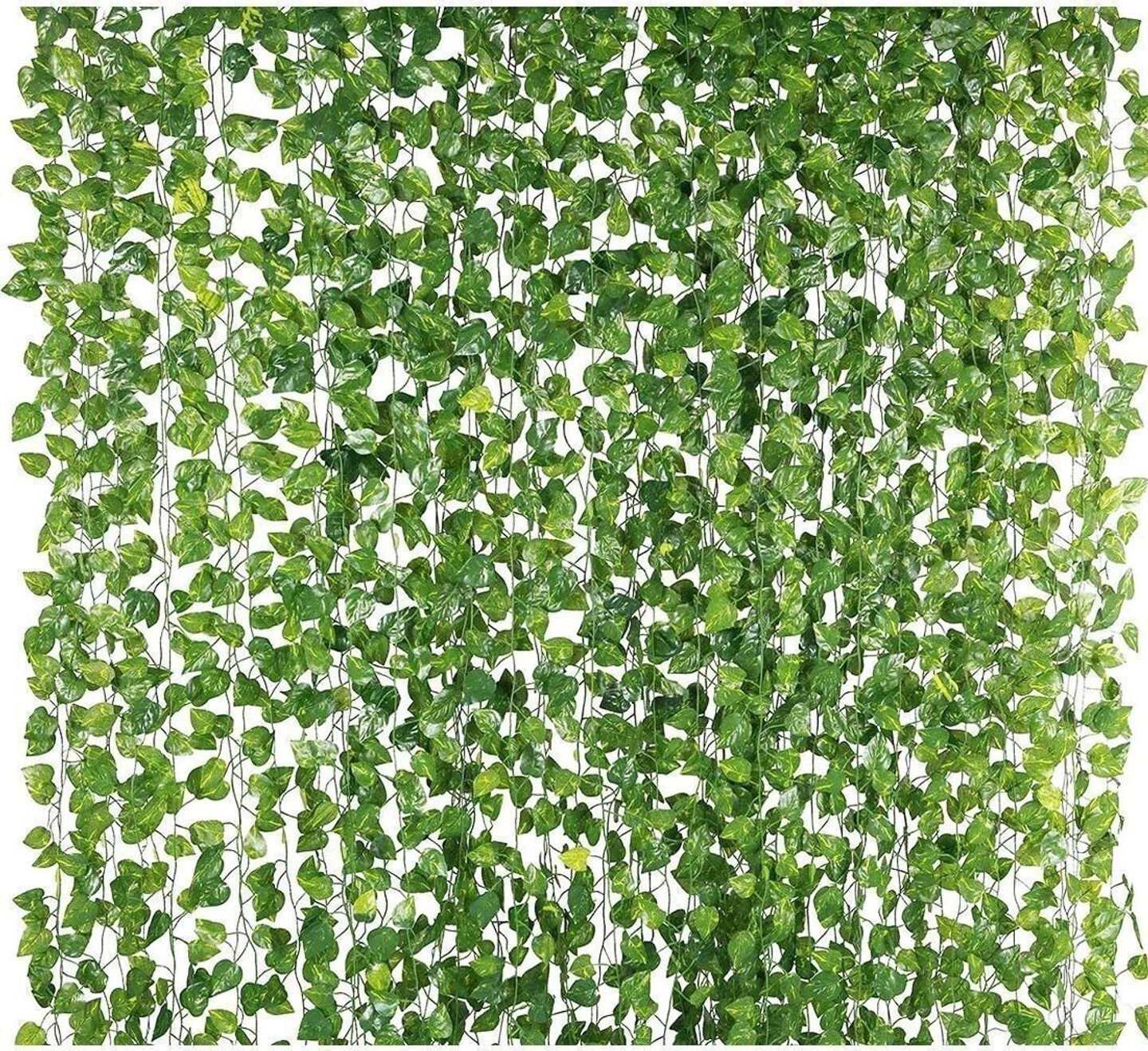 Vasthara co Pack of 2 Artificial Small Leaves Wall Grass Tiles(40X60 CM) Green Eucalyptus Artificial Flower (10 cm, Pack of 2, Vine & Creepers