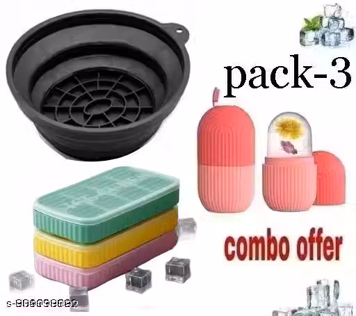Pack of 3 Combo – bowl+roller+ 8cube with lid== 3pcs combo