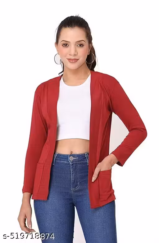 Women's Pure Cotton Pocket Shrug