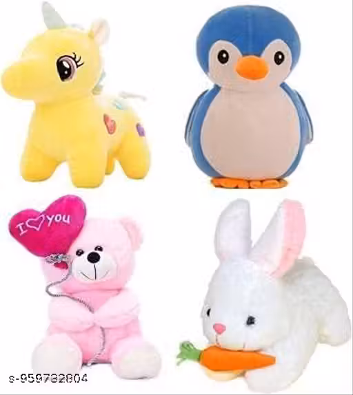 Soft Toy Combo Pack of 4 Unicorn Hugable Lovable Plush Stuffed Toy for Babies and Kids