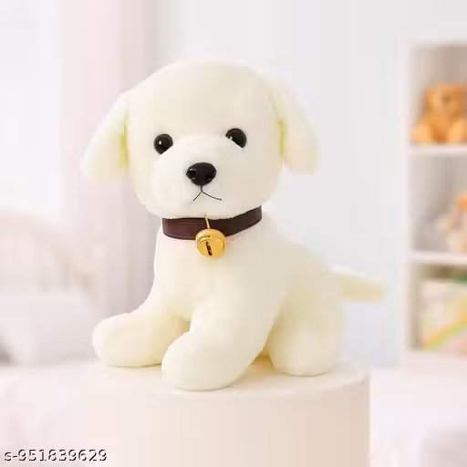 30cm Dog Teddy Soft Toy – Super Soft & Cuddly Plush Animal for Kids – Small Size, Black & White – Non-Toxic, Washable, Gift for Boys & Girls – Made in India (Appearance May Vary)