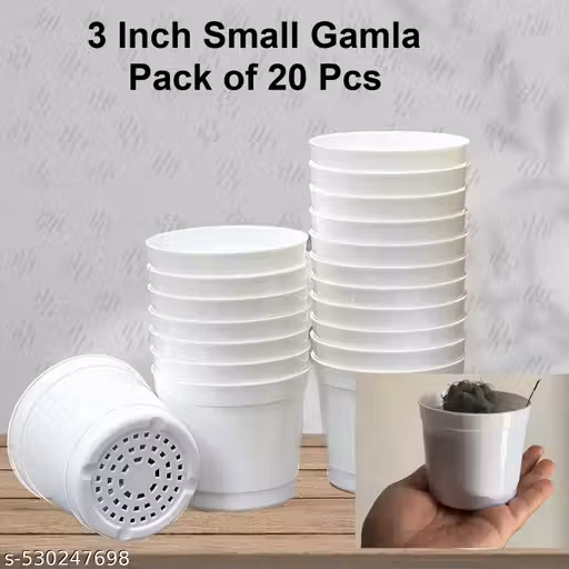 3" Inch Set of 20 Plastic Planters Microgreen Succulent Cactus Flower Plant Pots White Flower Seedling Nursery Pots Outdoor Indoor Plants for Your Room, Garden Decor White by BirdFlee
