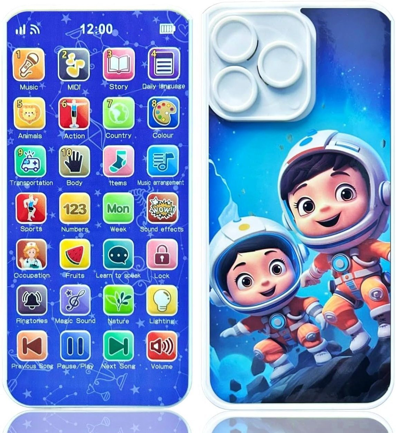DREAM CHOICE Educational Phone Toy for 2-12 Years Kids Rechargeable 24 Modes Music Functions (Multicolor)