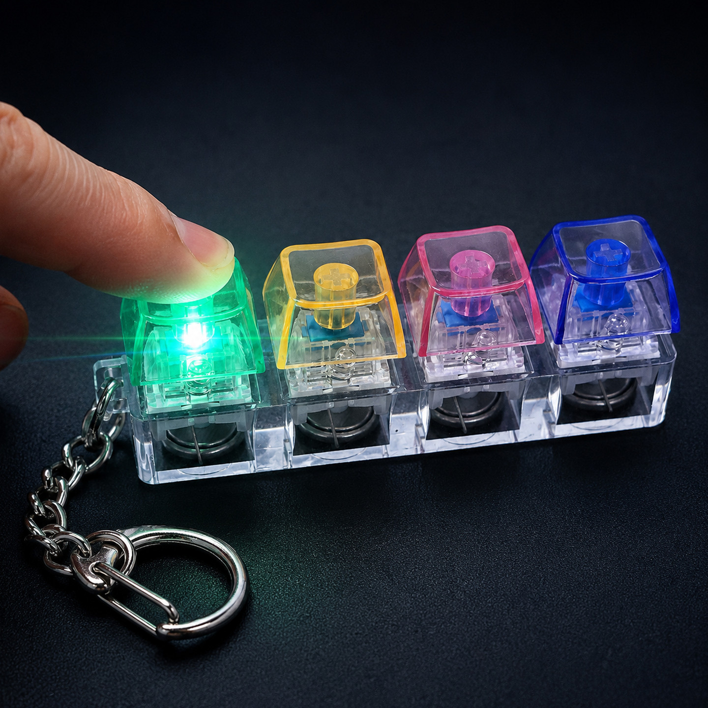 PYU ENJOY SHOPPING Key Light Up Mechanical Keyboard Fidget Toy Keychain Key Chain