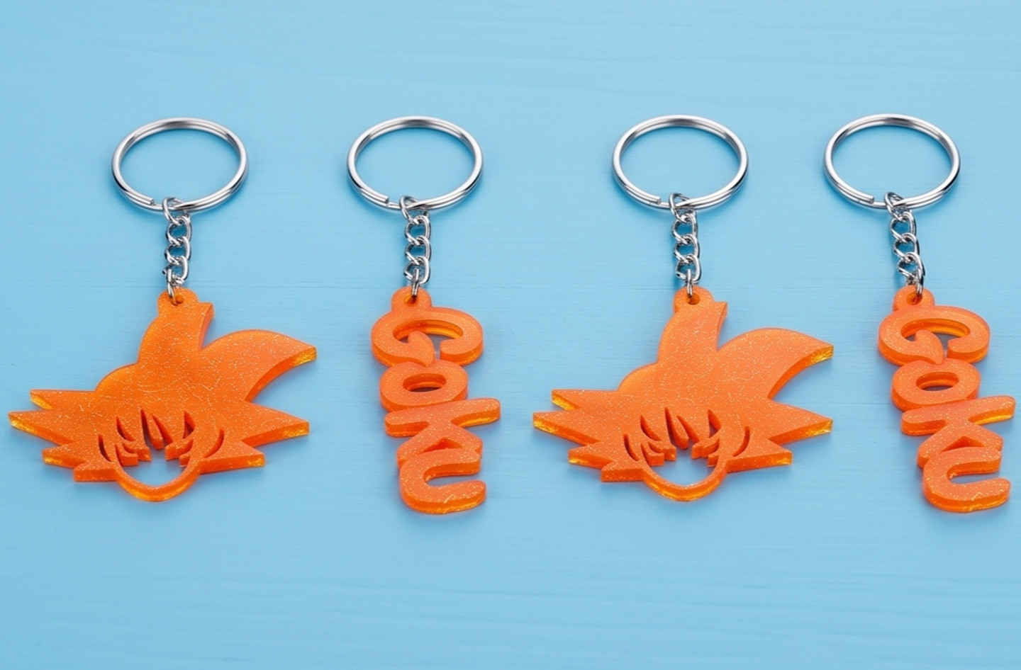 ML Royale Anime Goku Keychain for Bike Car bags Home Keys (Pack of 4) Key Chain