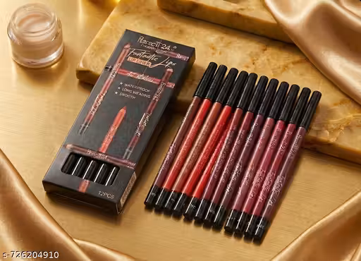 Set of 12 Colors Matte Professional Long Lasting Waterproof Lip Liner Pencil For All Skin (Random Shades)