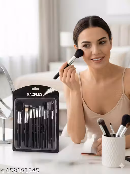 PROFESSIONAL FIX+ MAKEUP BRUSHES GREEN COLOUR SET OF 11PCS