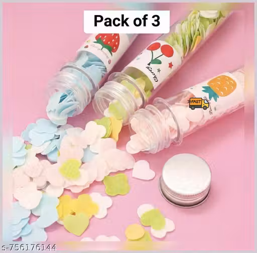 Mini Soap Paper Scented Soap Bath Flakes Flower Design Tube Petal Shape Bottle Travel Soft Paper Soap Easy To Carry Travel Mini Soap (ASSORTED)(Pack Of 3)