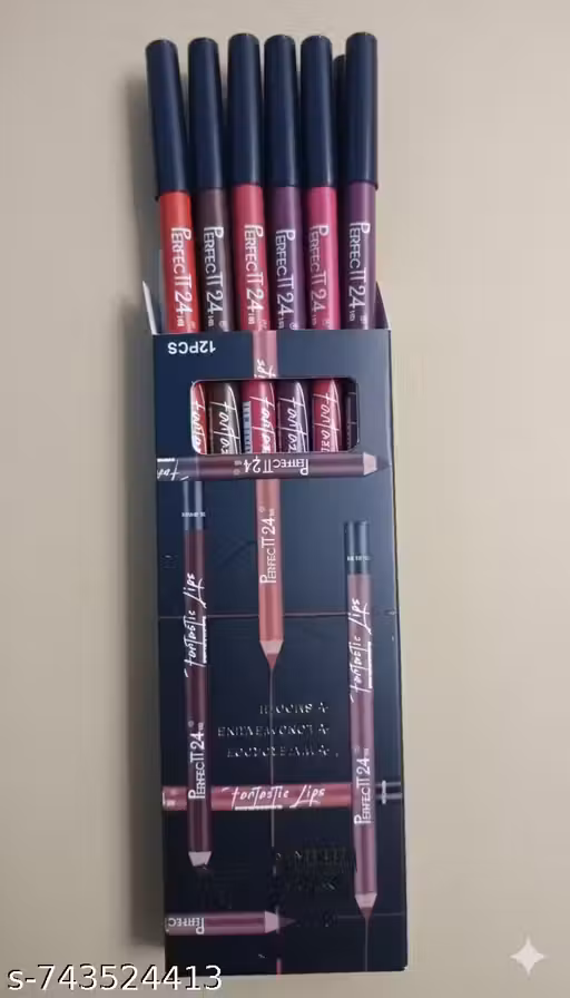 Set of 12 Colors Matte Professional Long Lasting Waterproof Lip Liner Pencil For All Skin (Random Shades)