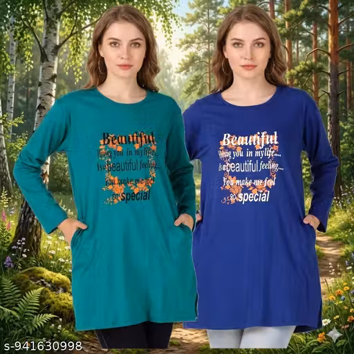 DALPHINMODA WOMEN LONG POLO BEAUTIUL TSHIRTS