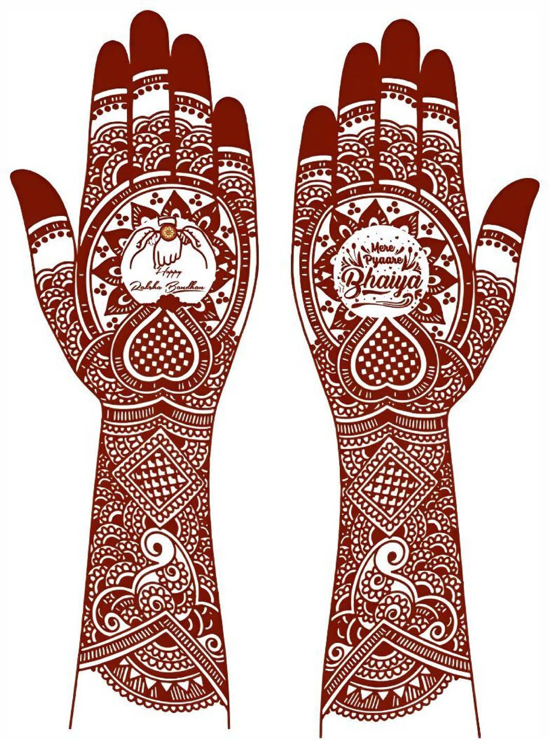 TATMODS Rakhabandhan Henna Mehndi Design Design Full Hand Temporary Tattoo Organic (Waterproof Mehndi Design)