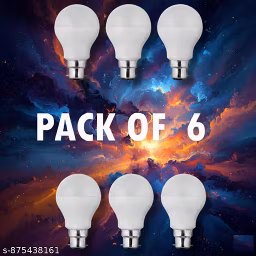 9Watt LED Bulb White Light Energy Efficient Lamp Pack of 6