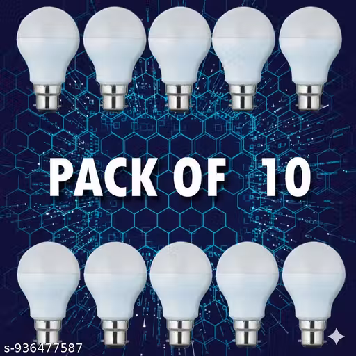 9Watt LED Bulb Cool White Long Lasting Lamp Pack of 10
