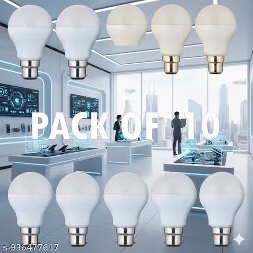 9Watt LED Bulb White Light Energy Efficient Lamp Pack of 10